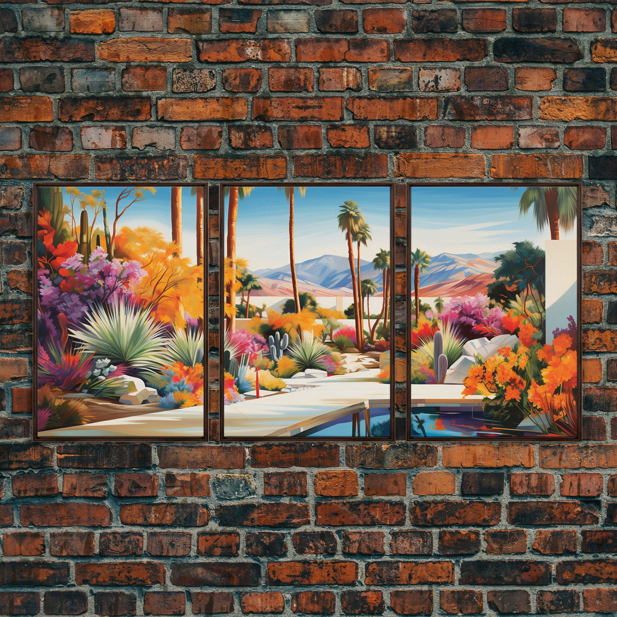 Palm Trees Art, Canvas Print, 3 Piece Wall Art