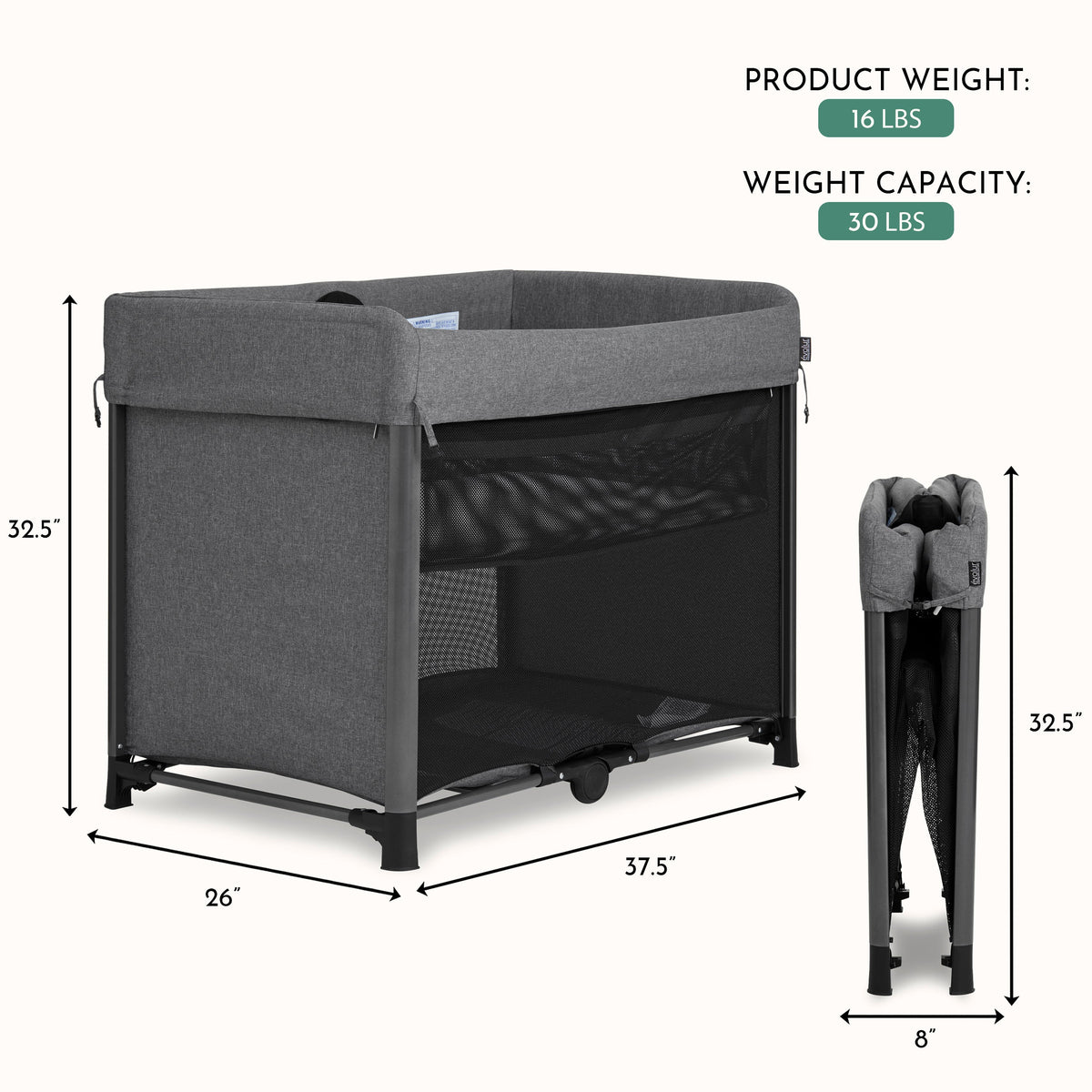 Evolur Zane Portable On The Go Instant Fold Baby Playard