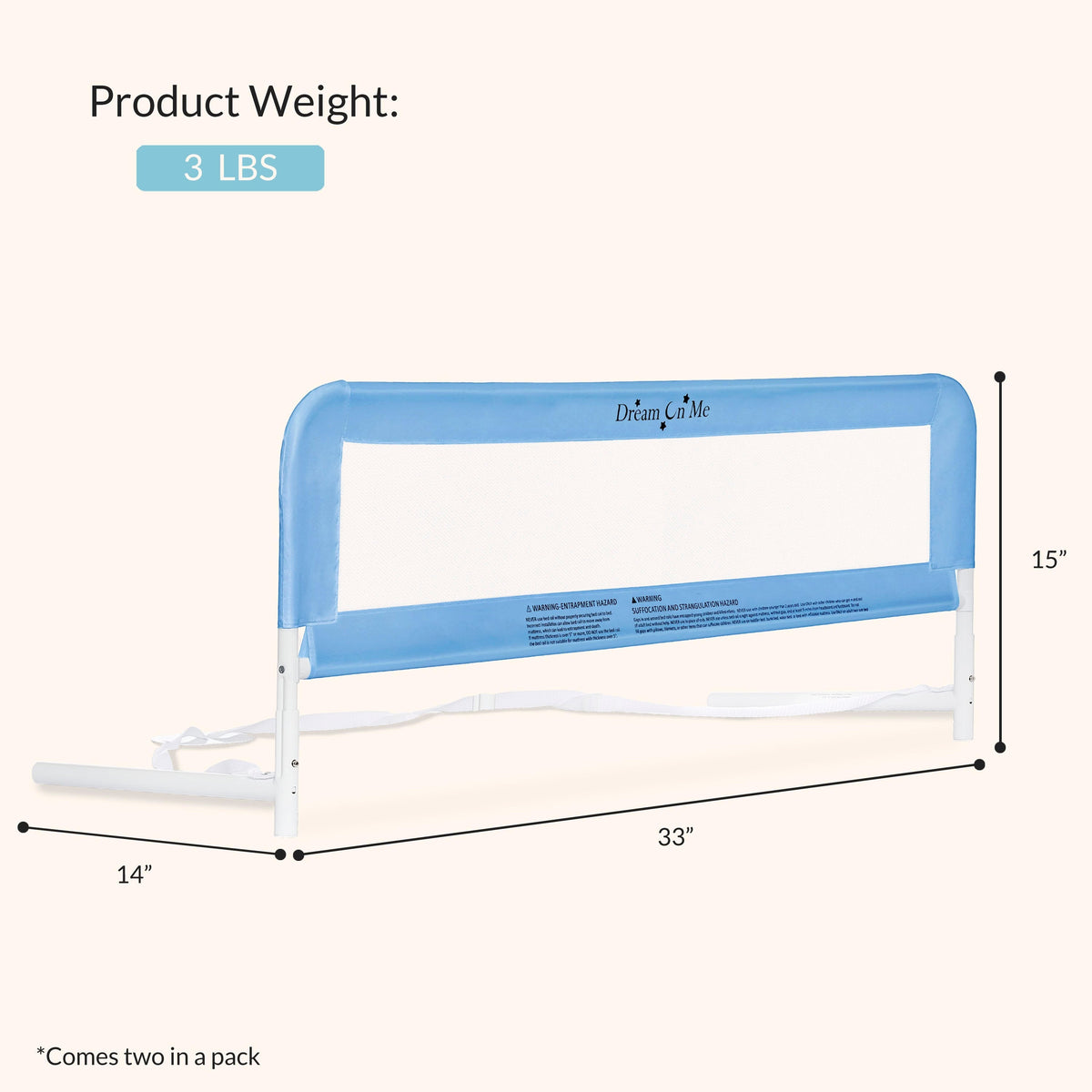 Dream On Me Mesh Security Bed Rails, Double Pack