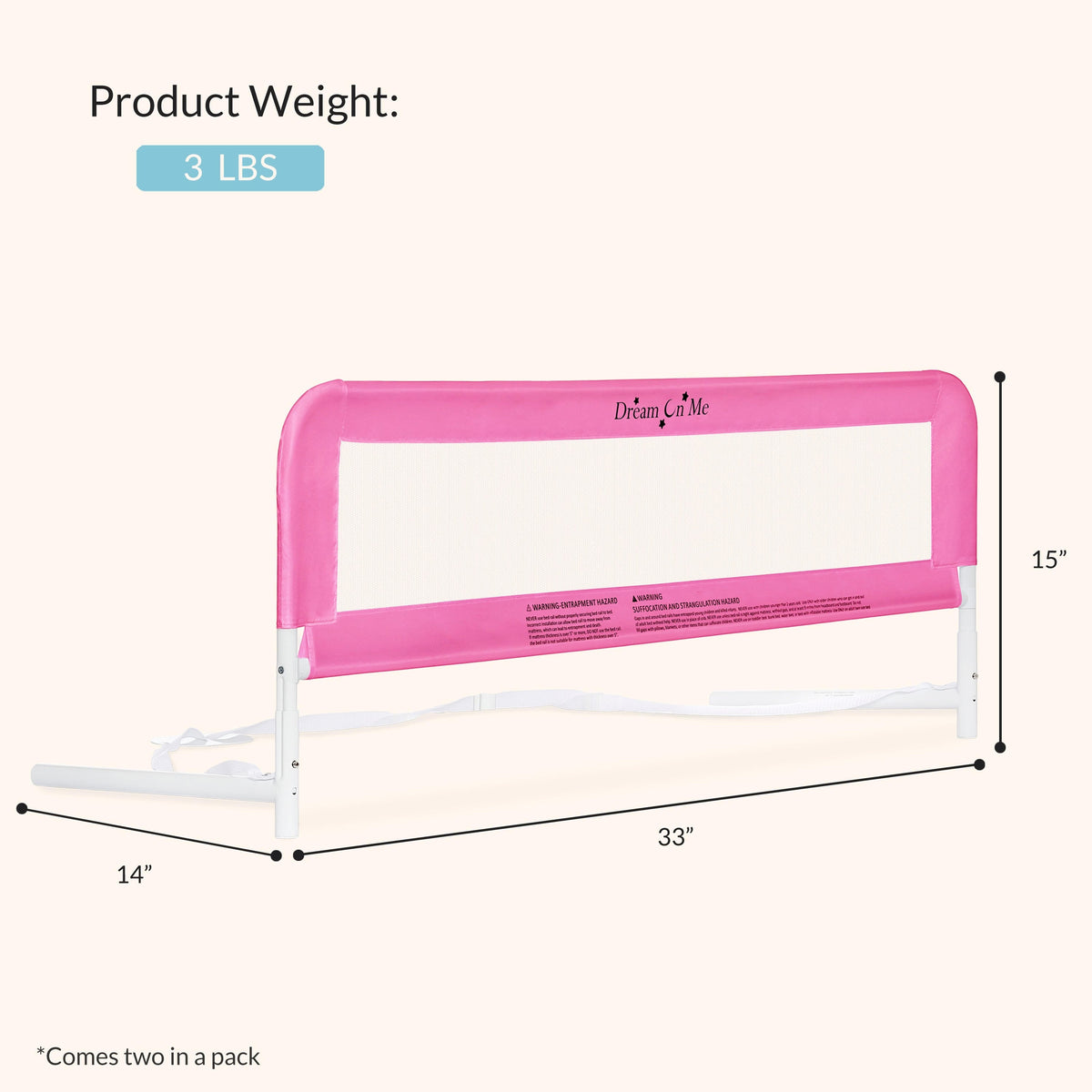 Dream On Me Mesh Security Bed Rails, Double Pack