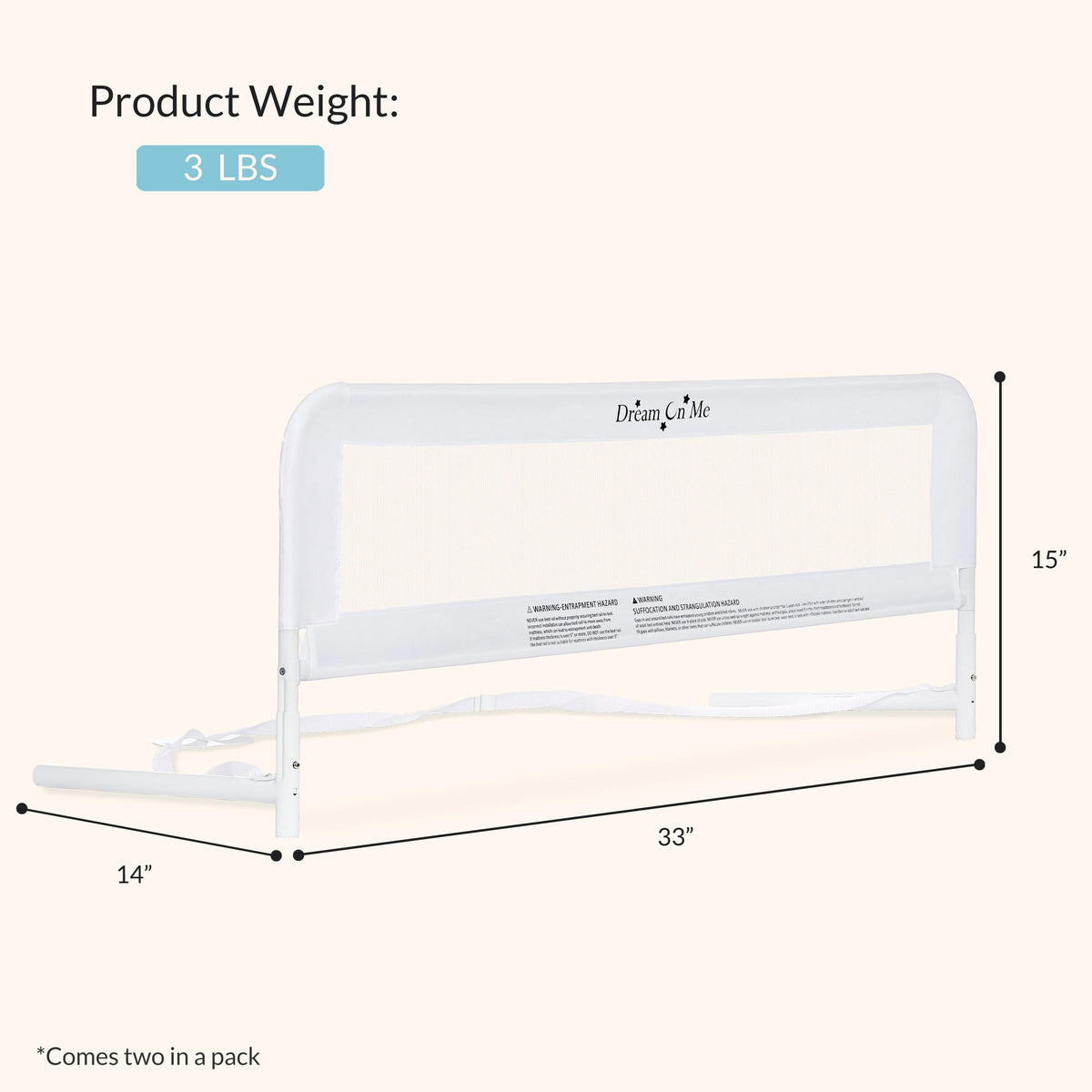 Dream On Me Mesh Security Bed Rails, Double Pack