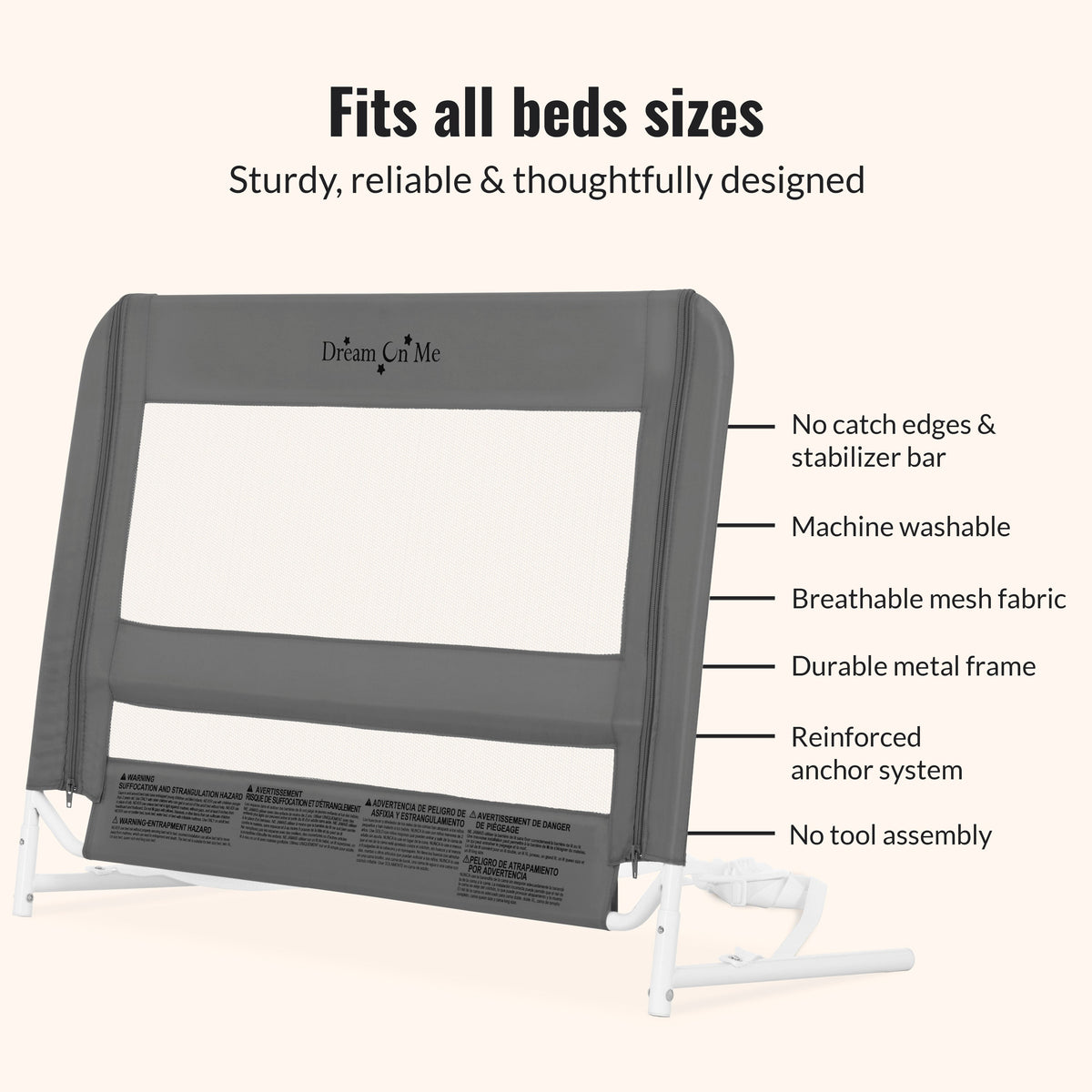 Dream On Me Mesh Security Bed Rail