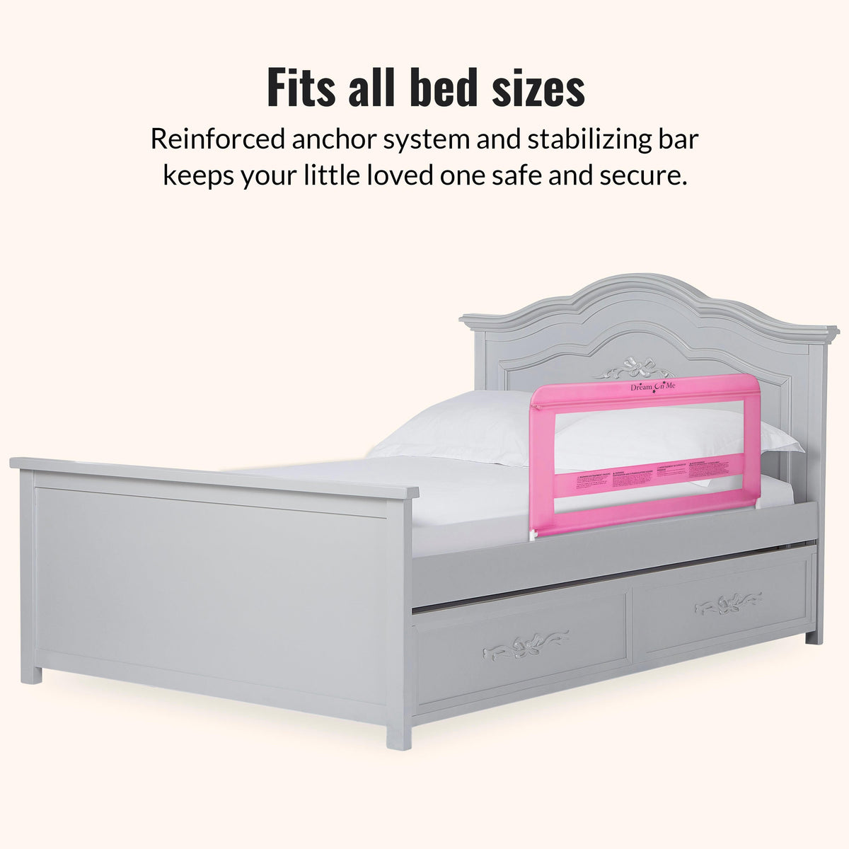 Dream On Me Lilibet Twin/Full/Queen Mesh Safety Bed Rail Single Pack
