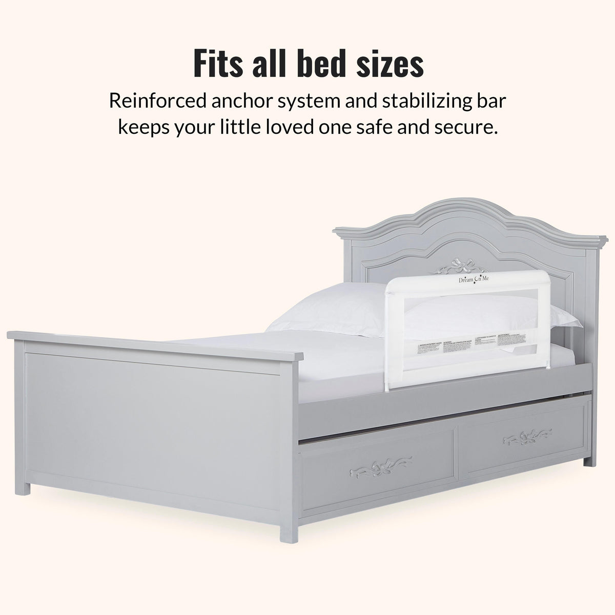 Dream On Me Lilibet Twin/Full/Queen Mesh Safety Bed Rail Single Pack