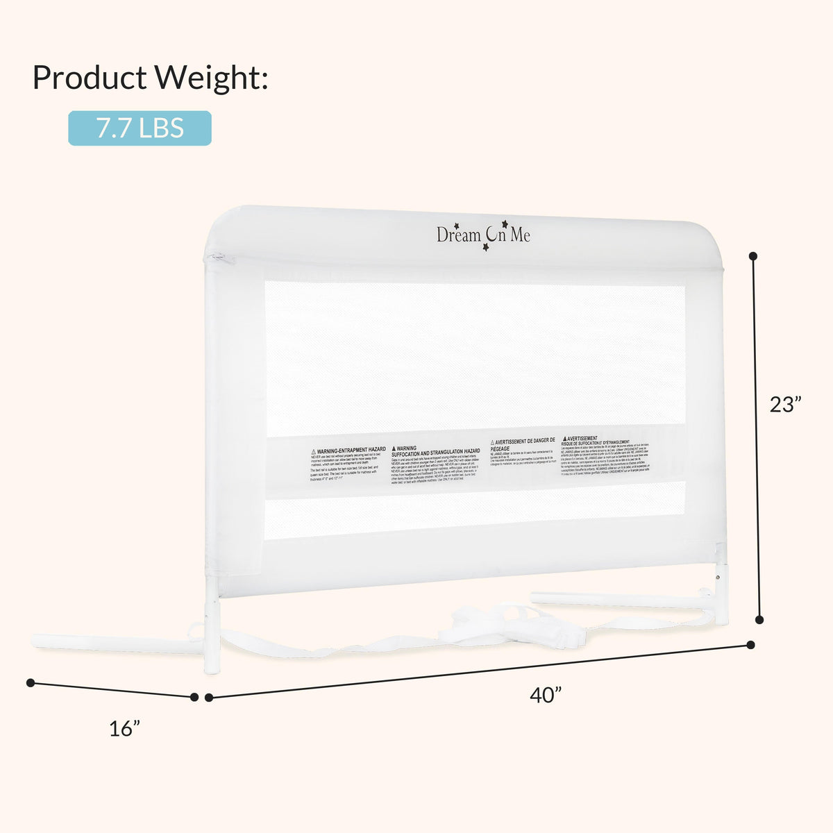 Dream On Me Lilibet Twin/Full/Queen Mesh Safety Bed Rails