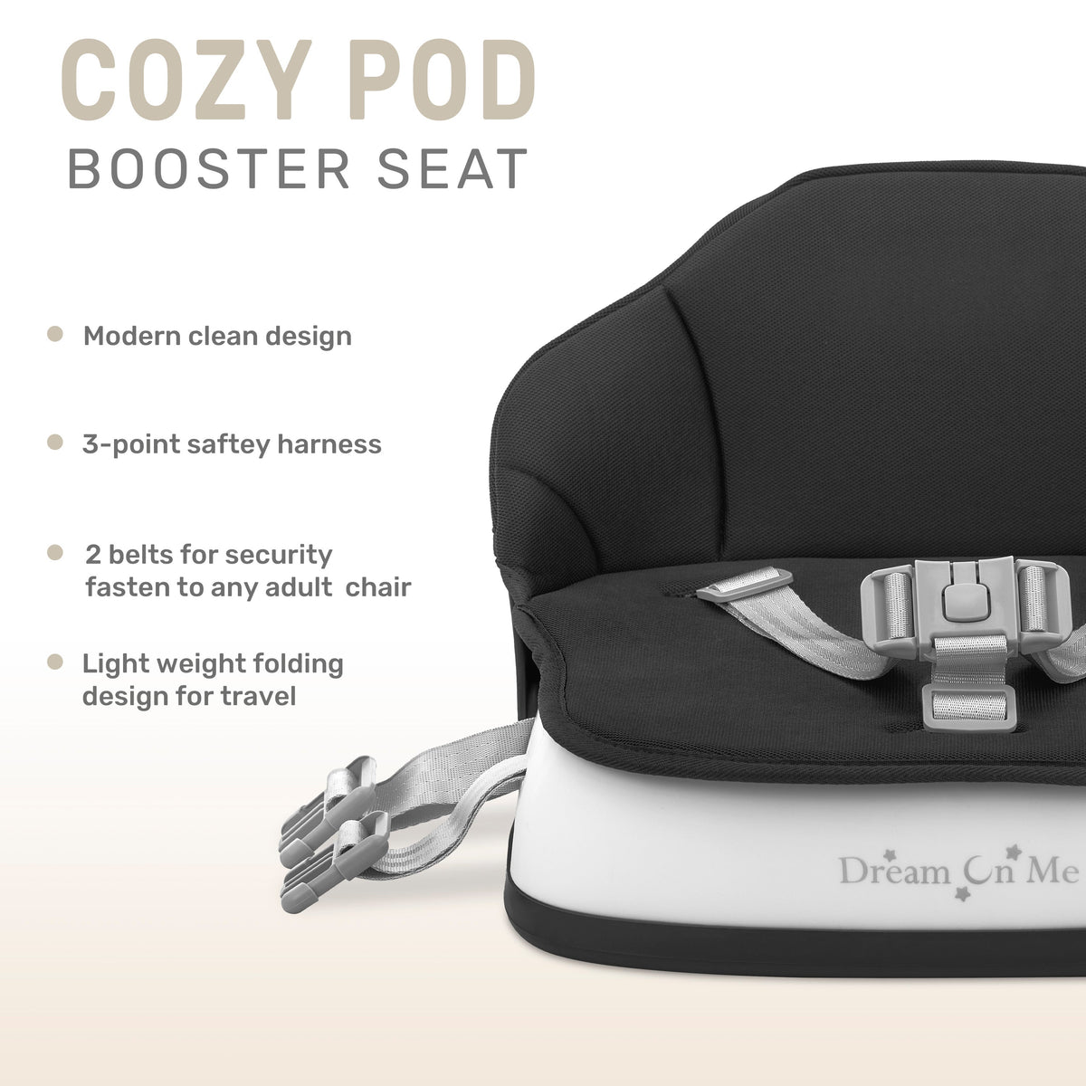 Dream On Me Cozy Pod Booster Seat with Removable Cover