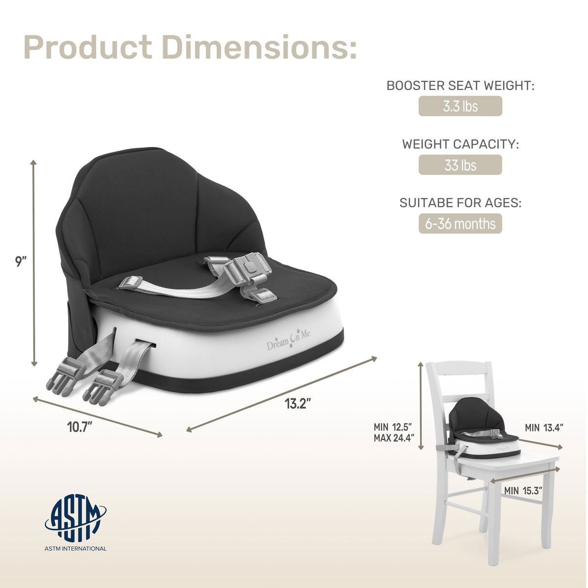 Dream On Me Cozy Pod Booster Seat with Removable Cover
