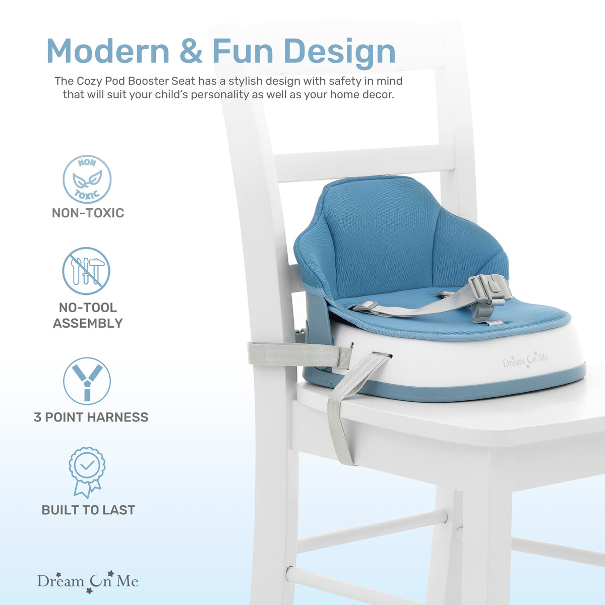 Dream On Me Cozy Pod Booster Seat with Removable Cover