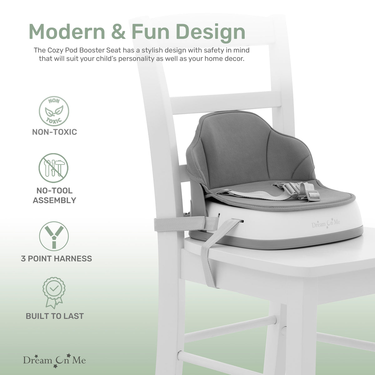 Dream On Me Cozy Pod Booster Seat with Removable Cover