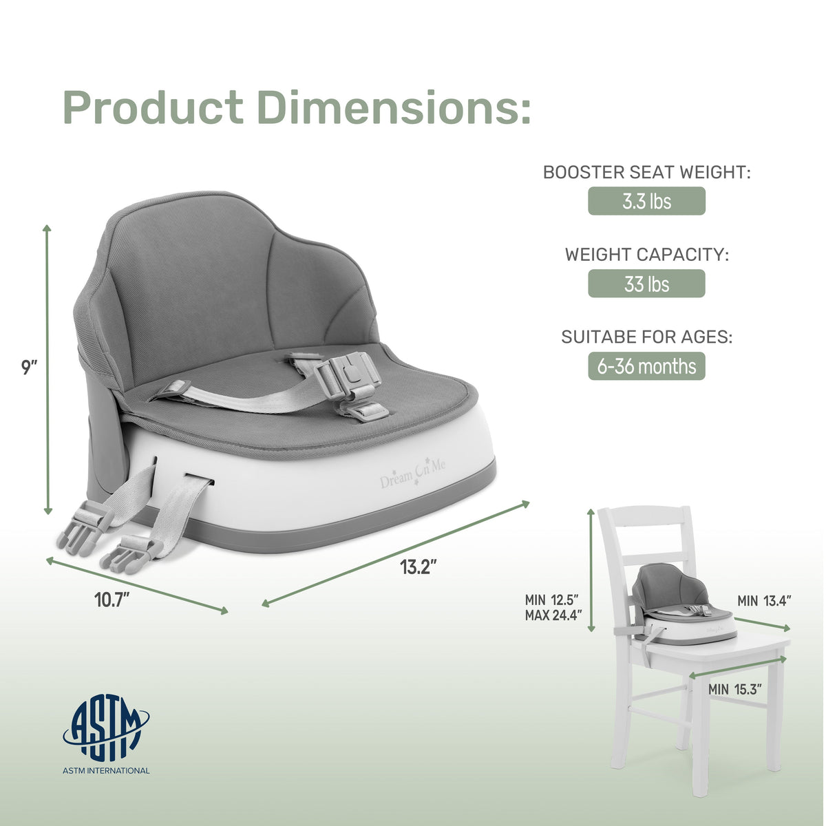 Dream On Me Cozy Pod Booster Seat with Removable Cover