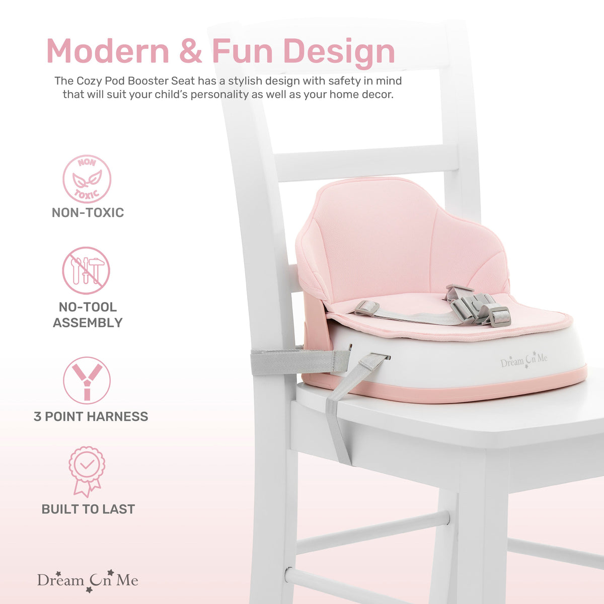 Dream On Me Cozy Pod Booster Seat with Removable Cover