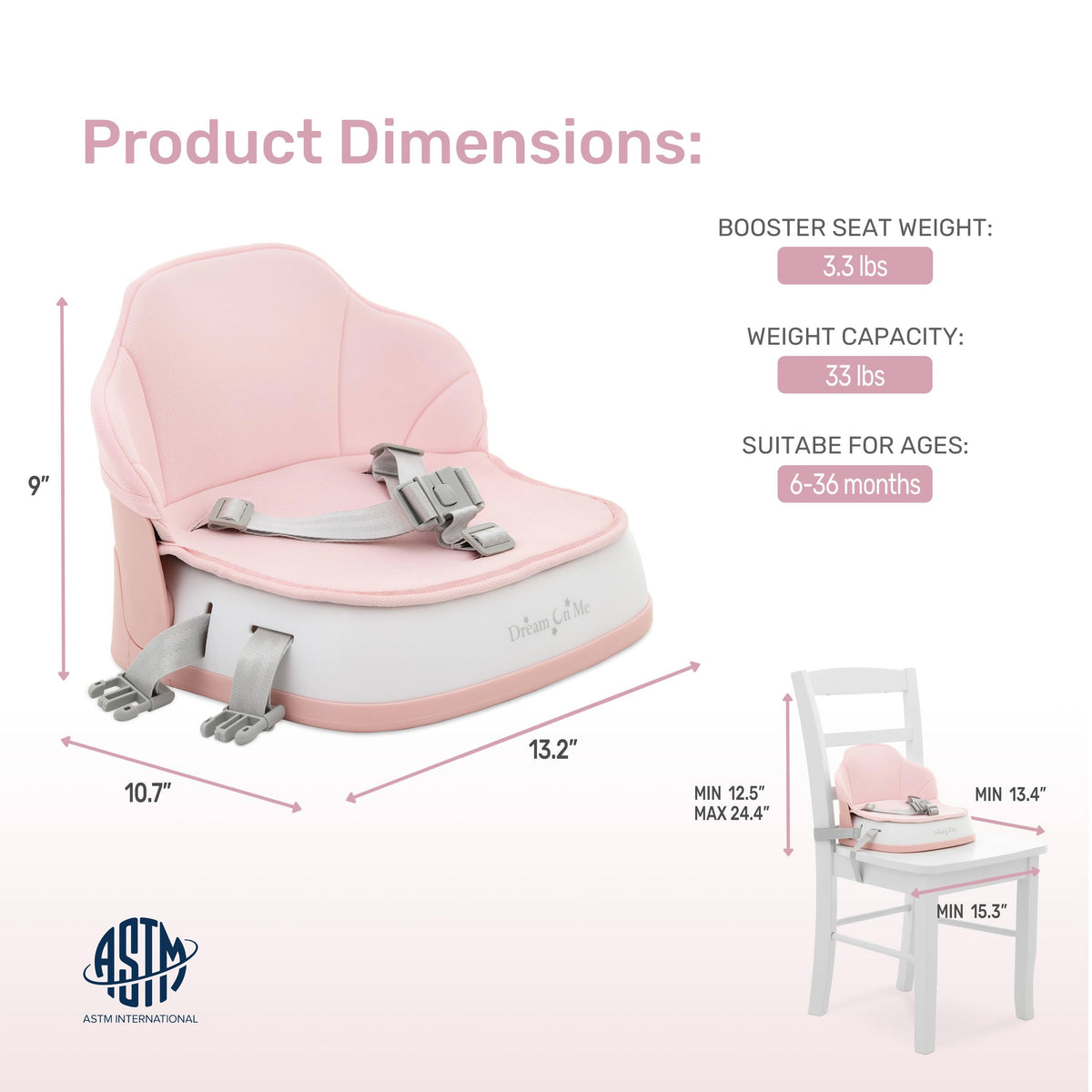 Dream On Me Cozy Pod Booster Seat with Removable Cover
