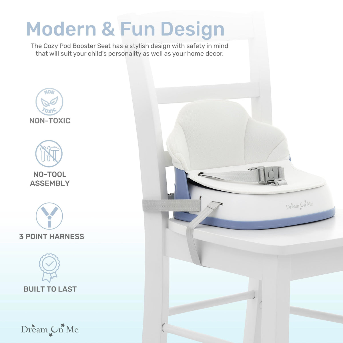 Dream On Me Cozy Pod Booster Seat with Removable Cover