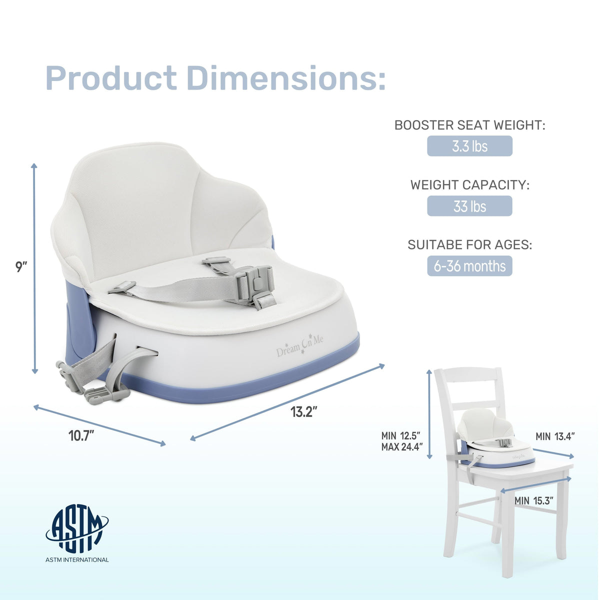 Dream On Me Cozy Pod Booster Seat with Removable Cover
