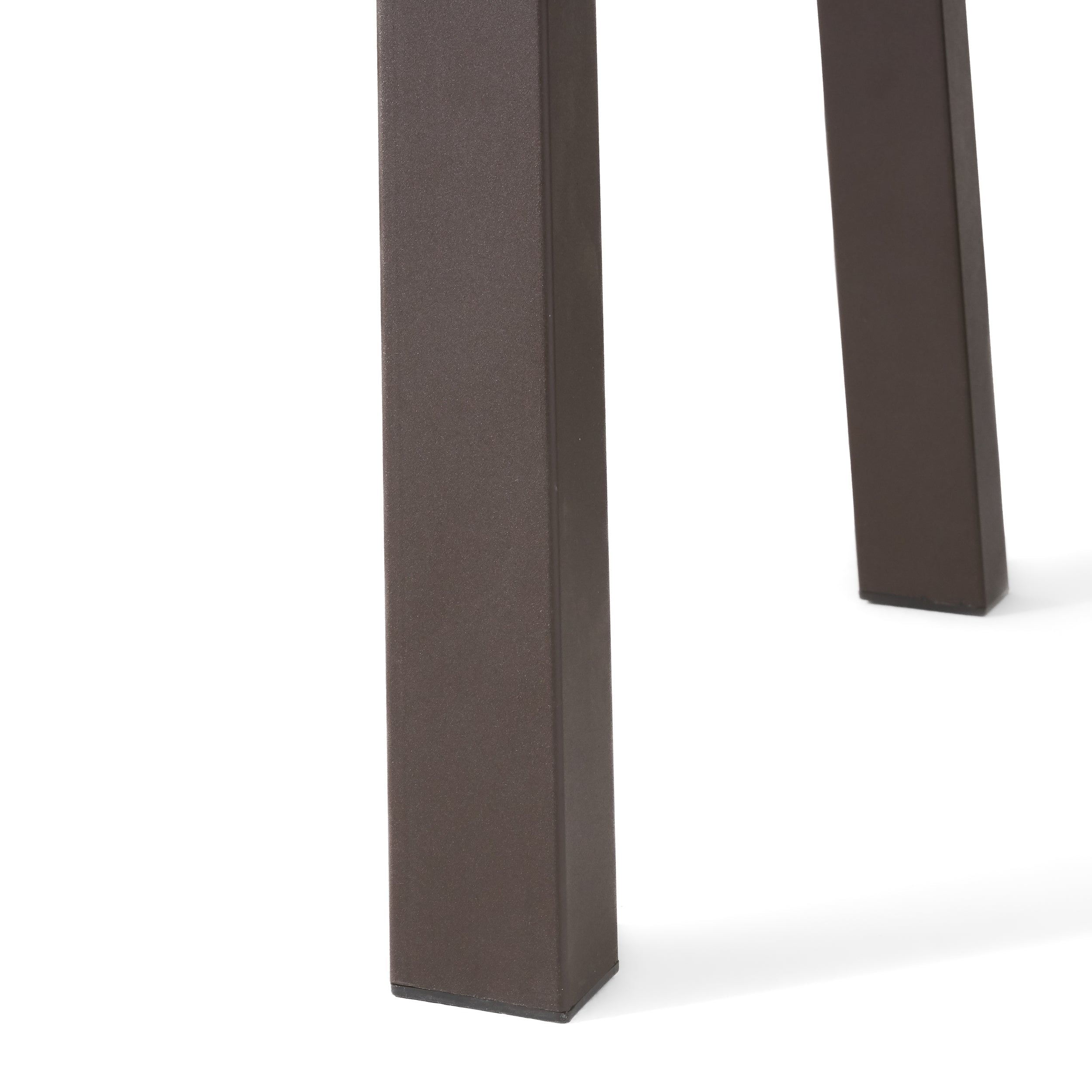 Della Acacia Wood Dining Table with Rustic Metal, Brown, Grey