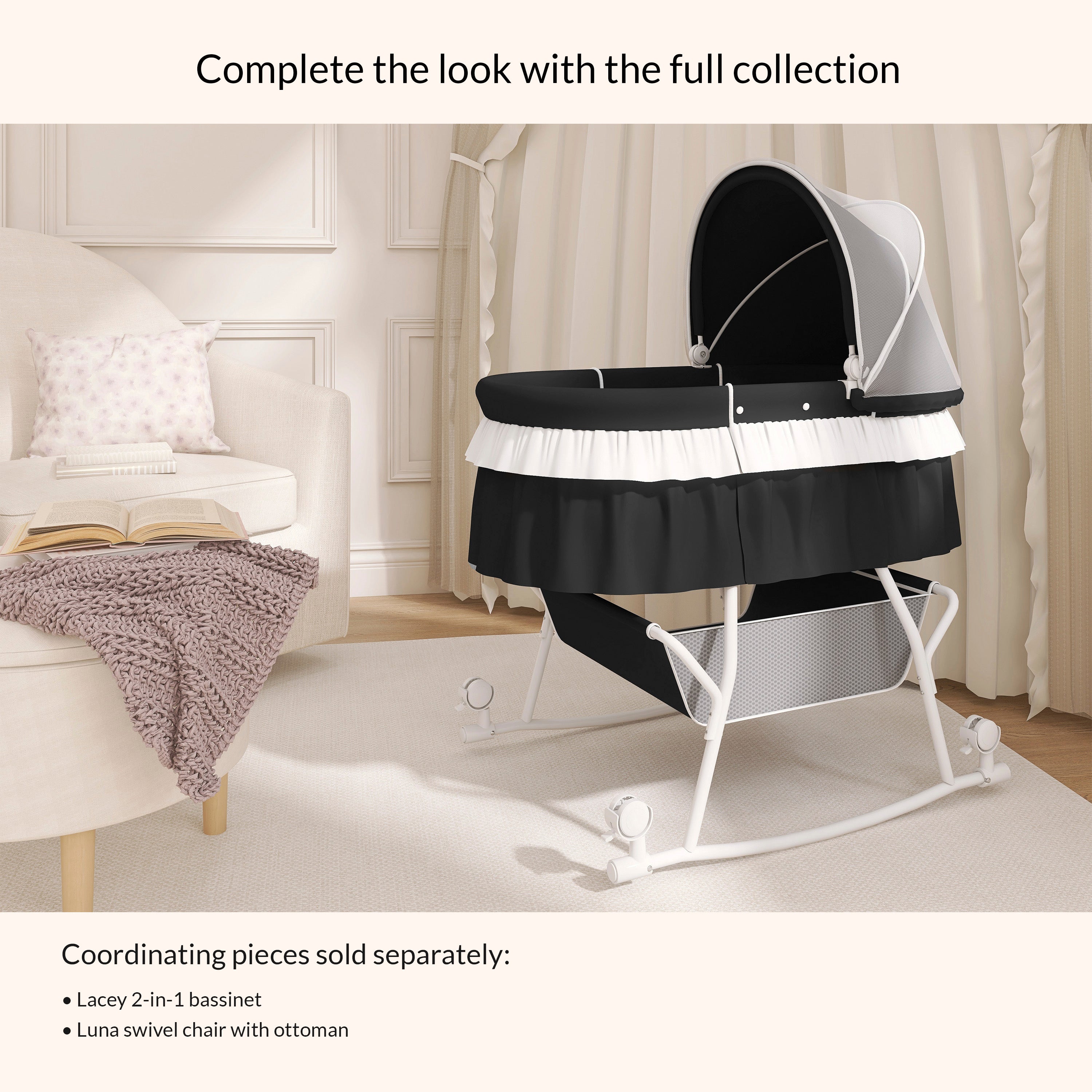 Dream On Me Lacy Portable 2-In-1 Bassinet