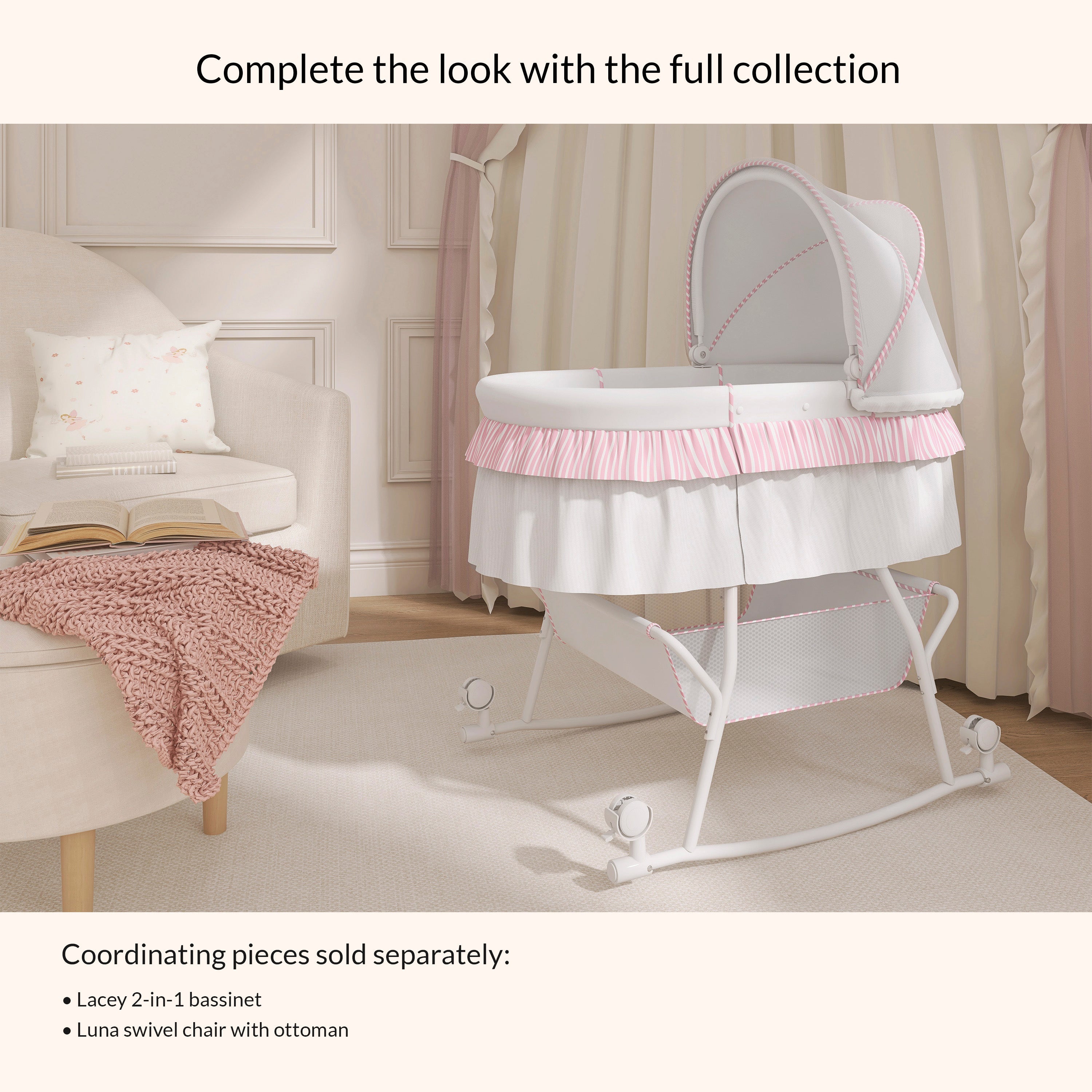 Dream On Me Lacy Portable 2-In-1 Bassinet