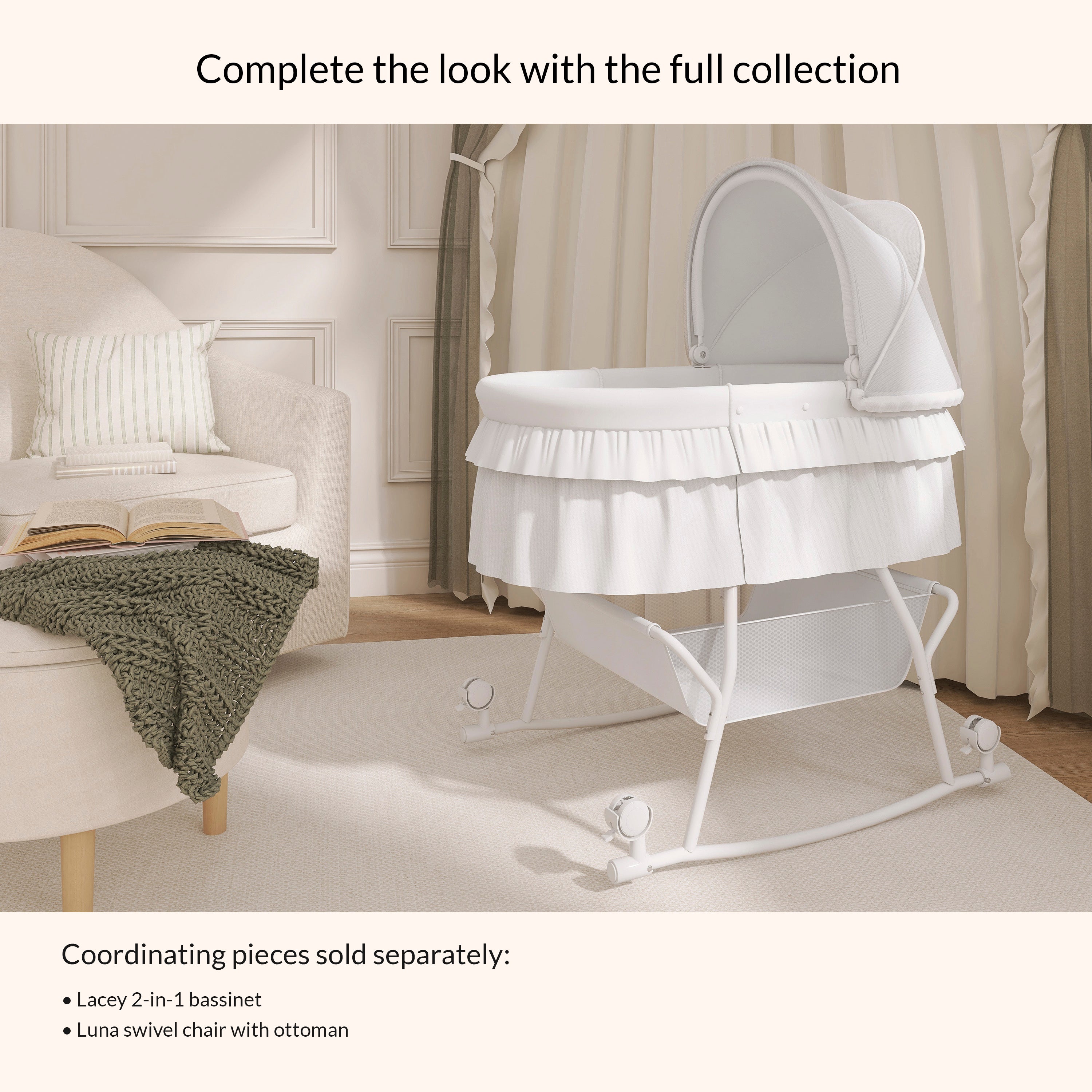 Dream On Me Lacy Portable 2-In-1 Bassinet