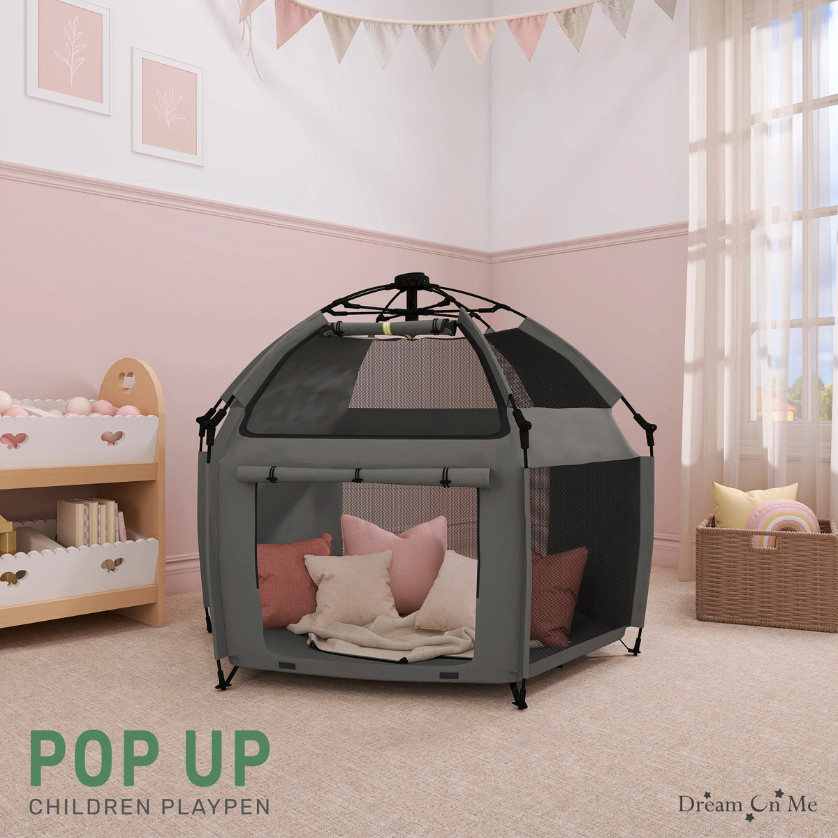 Dream On Me Pop Up Children Playpen with Canopy