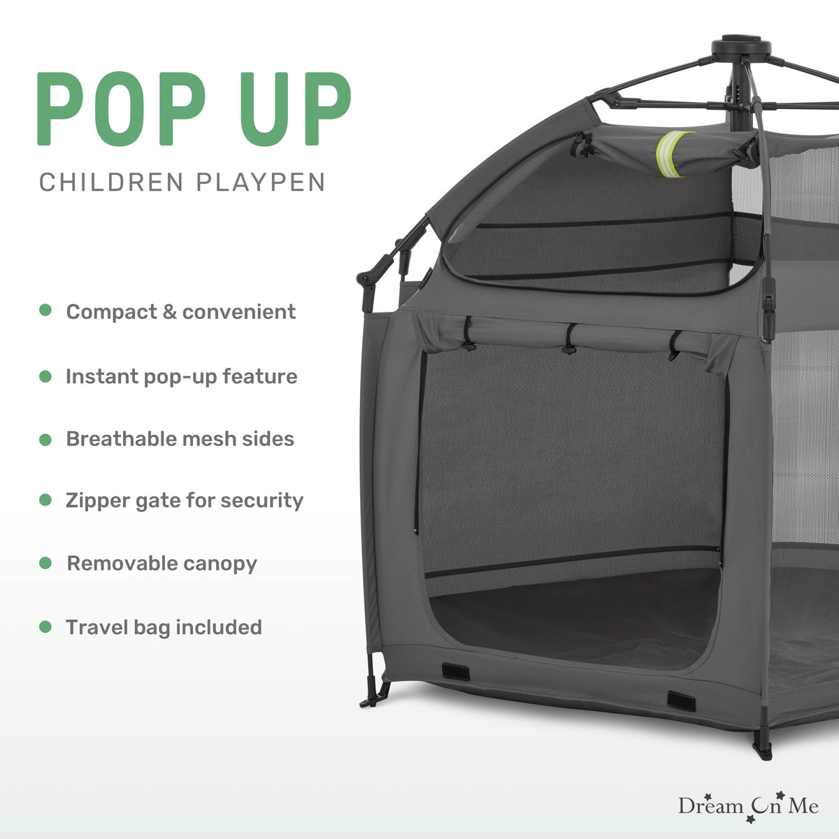 Dream On Me Pop Up Children Playpen with Canopy