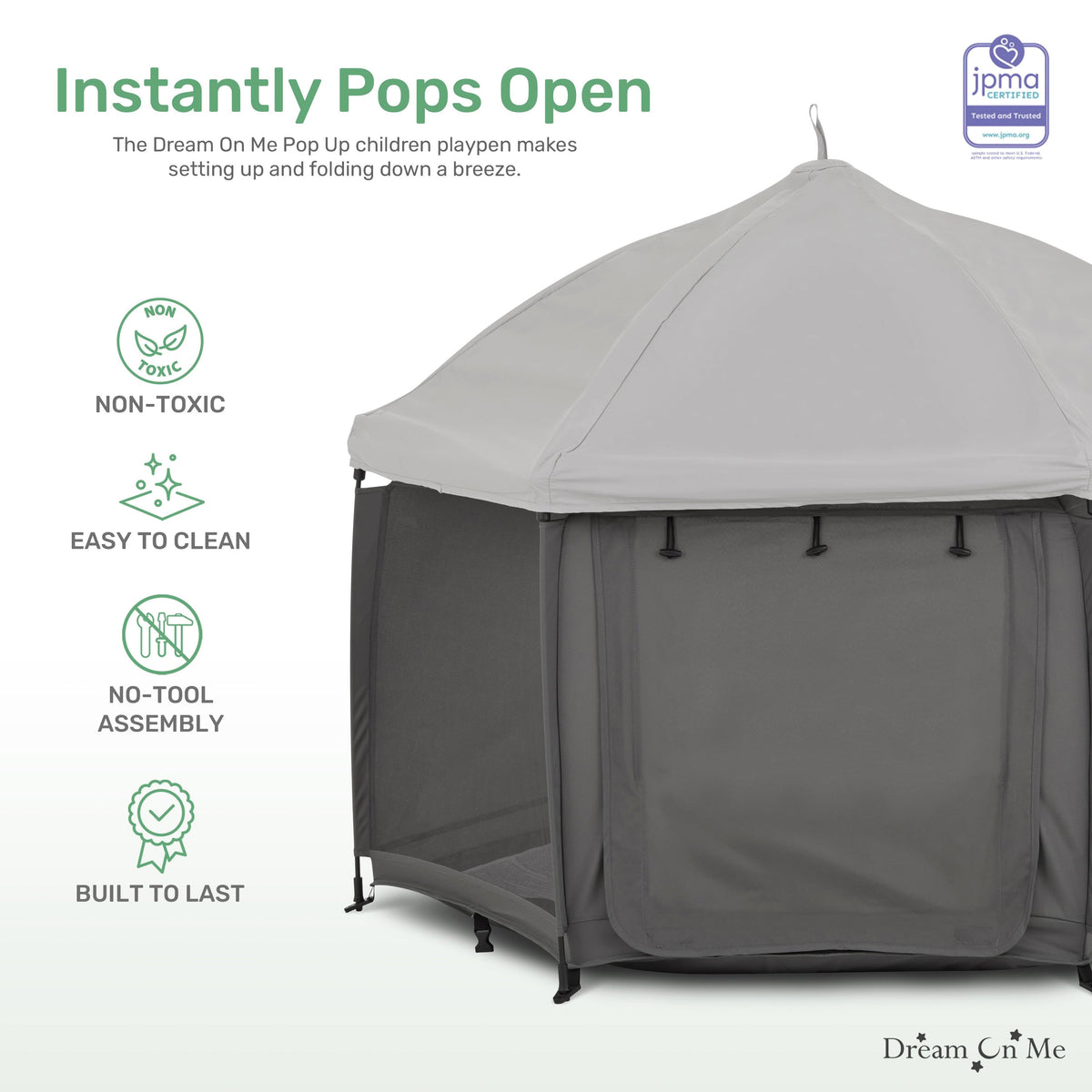 Dream On Me Pop Up Children Playpen with Canopy