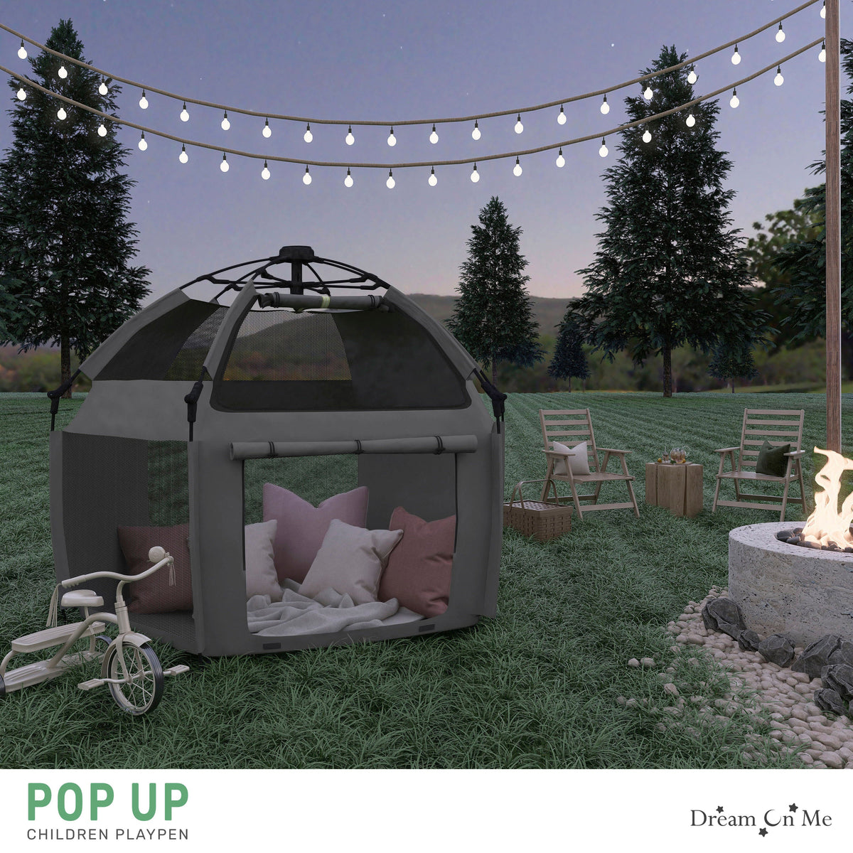 Dream On Me Pop Up Children Playpen with Canopy