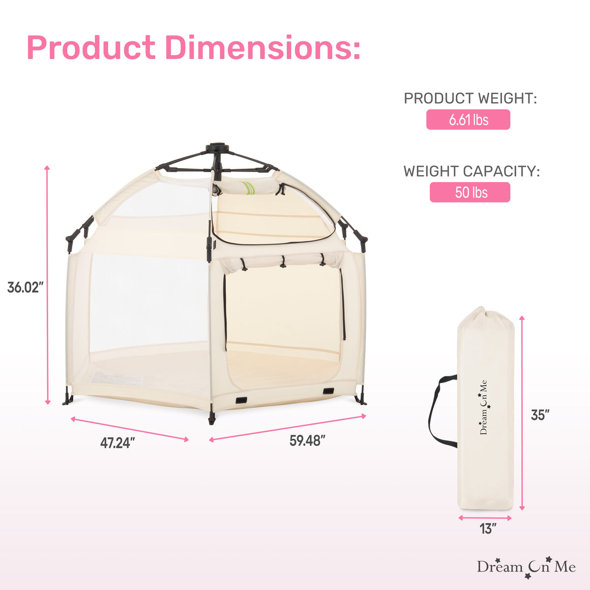 Dream On Me Pop Up Children Playpen with Canopy