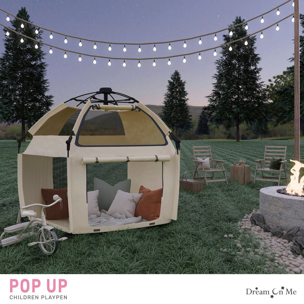 Dream On Me Pop Up Children Playpen with Canopy