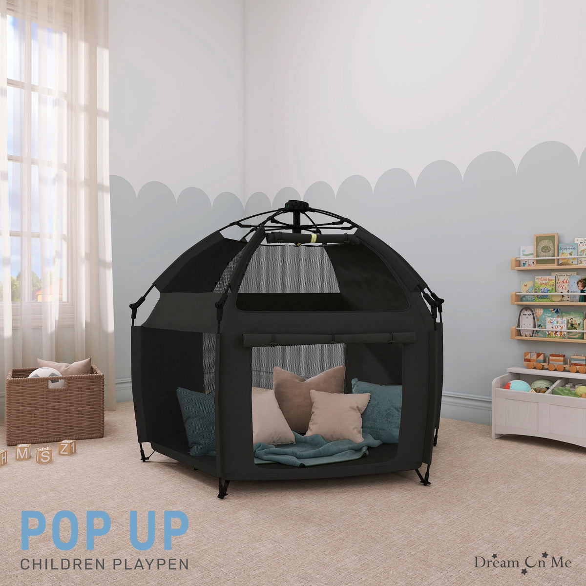 Dream On Me Pop Up Children Playpen with Canopy