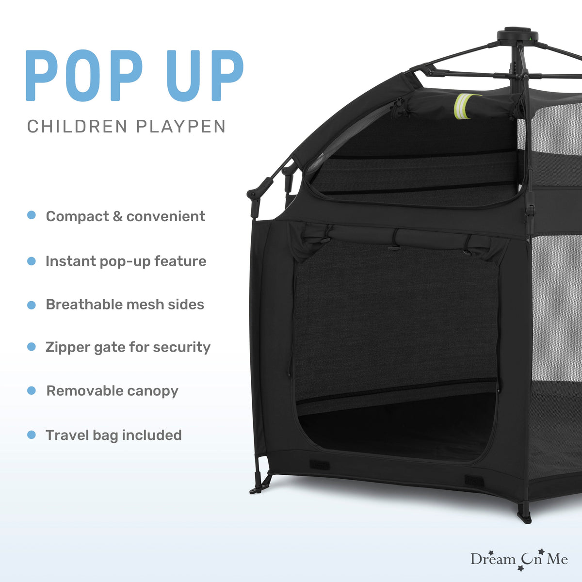 Dream On Me Pop Up Children Playpen with Canopy