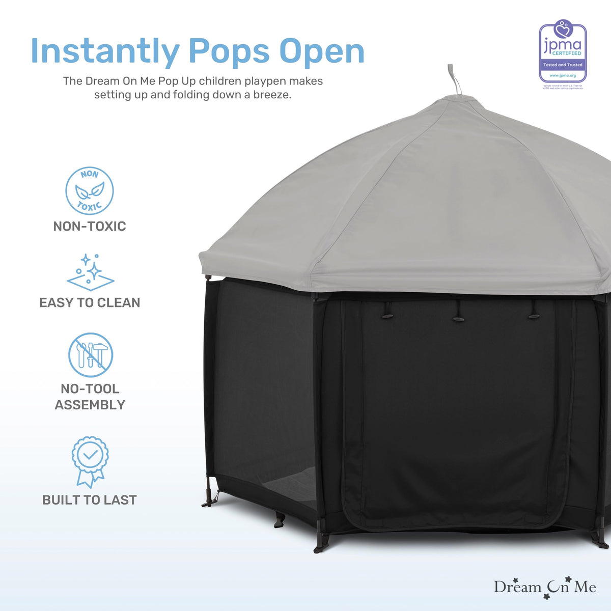 Dream On Me Pop Up Children Playpen with Canopy