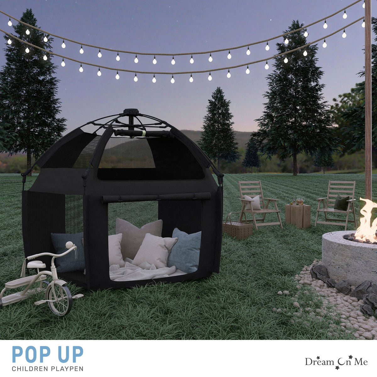 Dream On Me Pop Up Children Playpen with Canopy