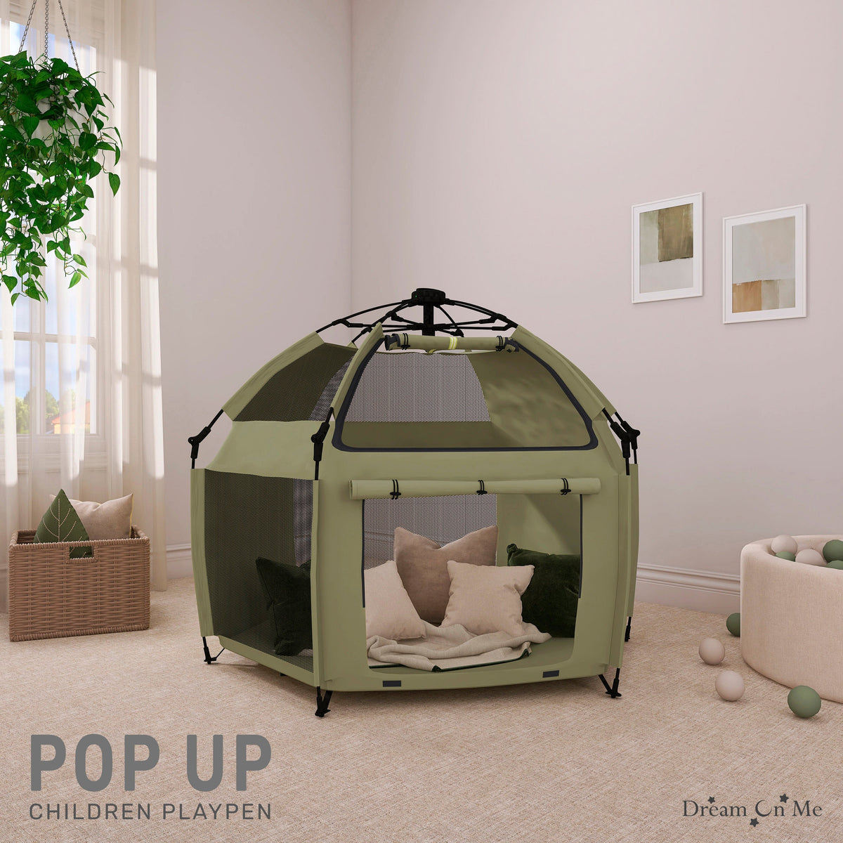 Dream On Me Pop Up Children Playpen with Canopy