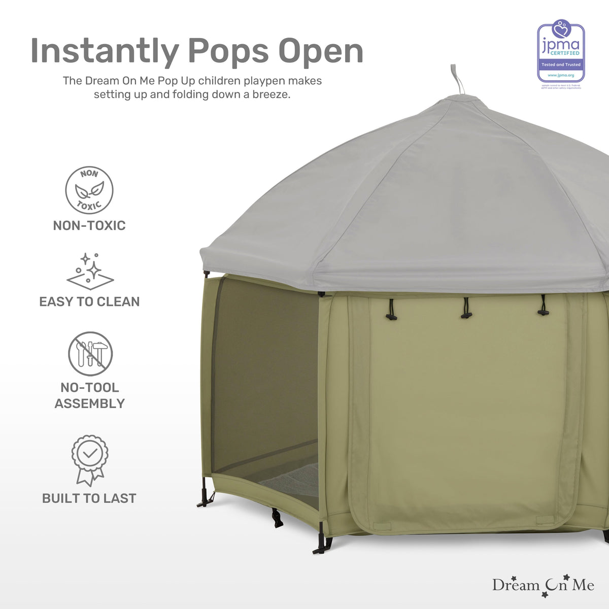 Dream On Me Pop Up Children Playpen with Canopy