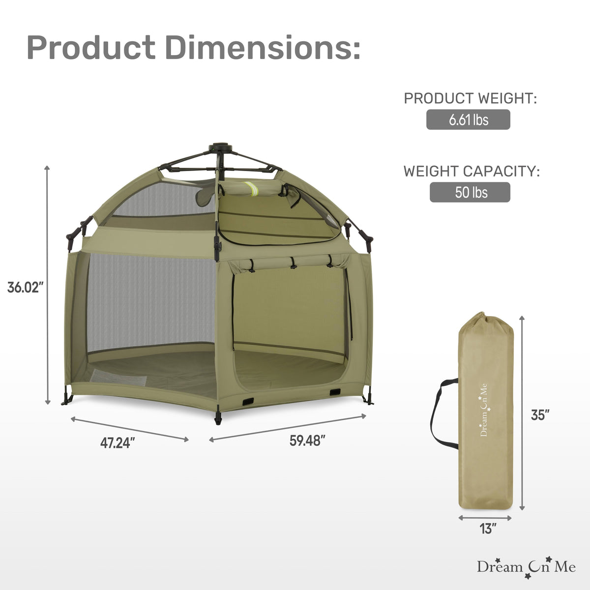 Dream On Me Pop Up Children Playpen with Canopy