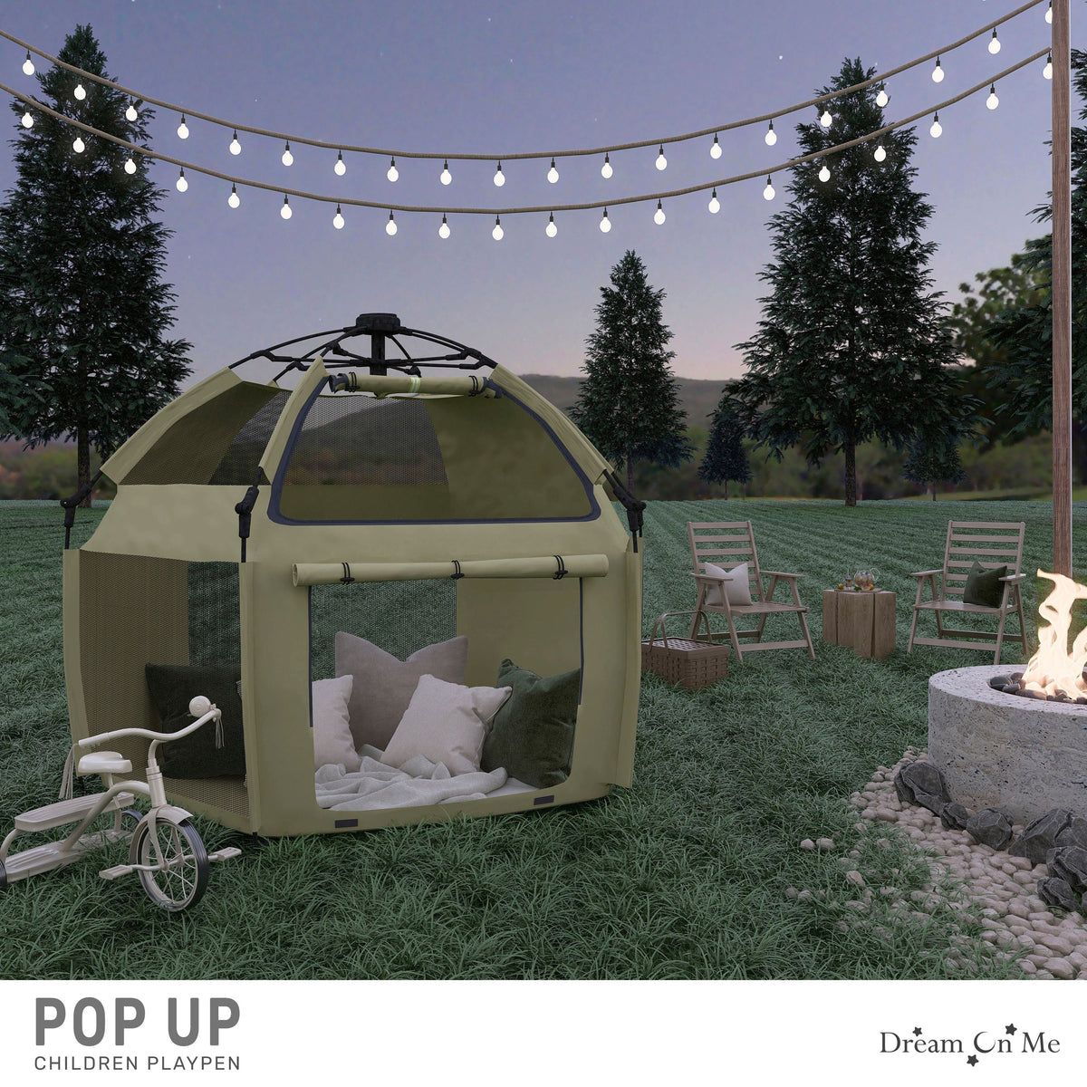 Dream On Me Pop Up Children Playpen with Canopy