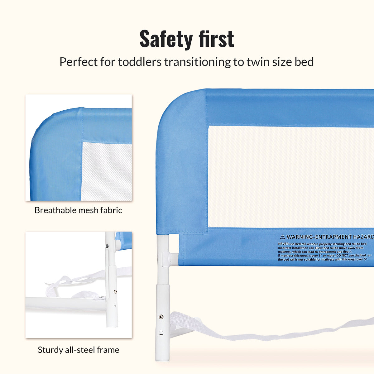 Dream On Me Adjustable Mesh Bed Rail