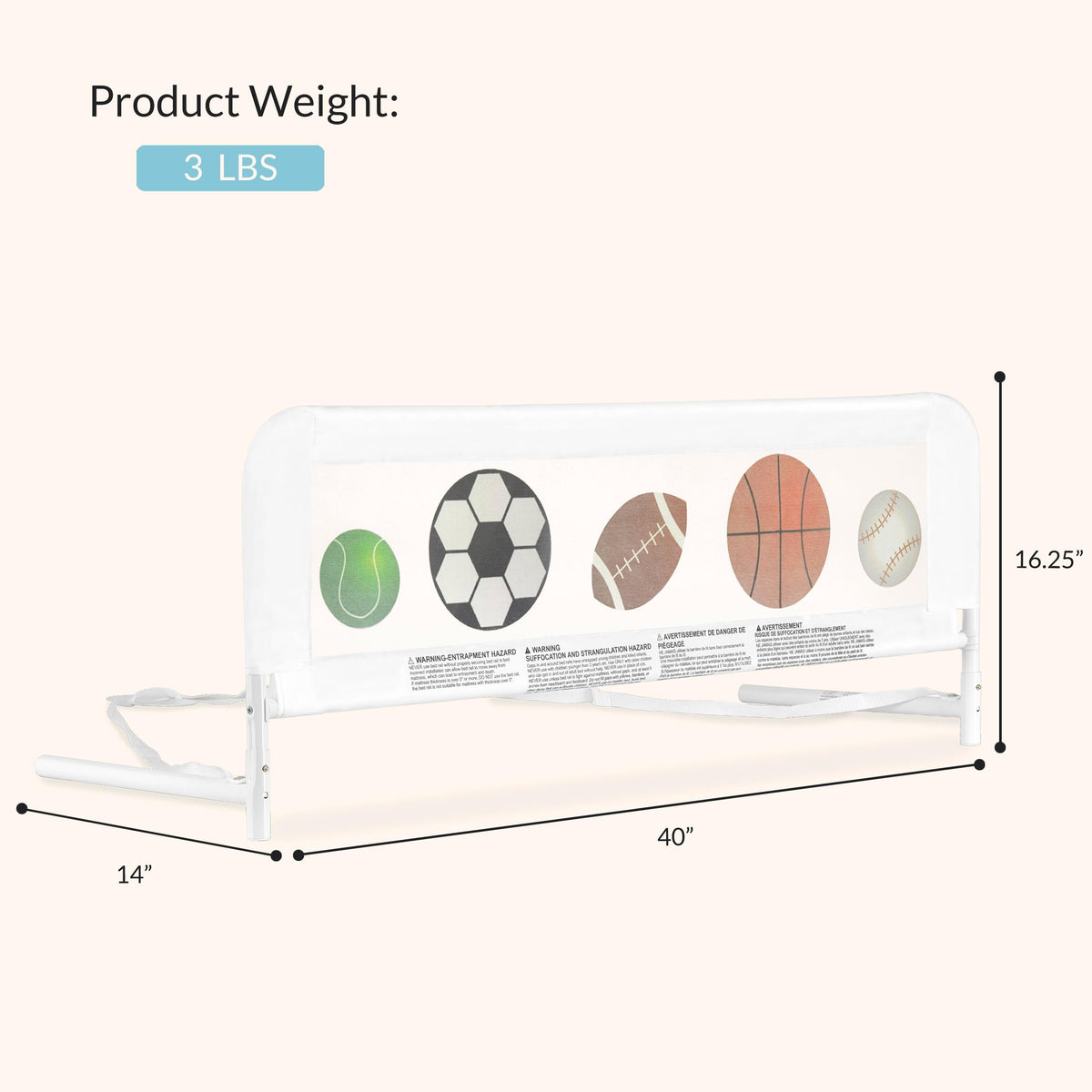 Dream On Me Adjustable Mesh Bed Rail