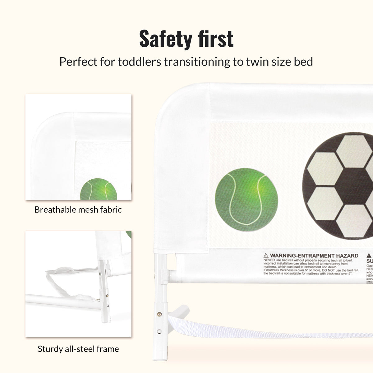 Dream On Me Adjustable Mesh Bed Rail