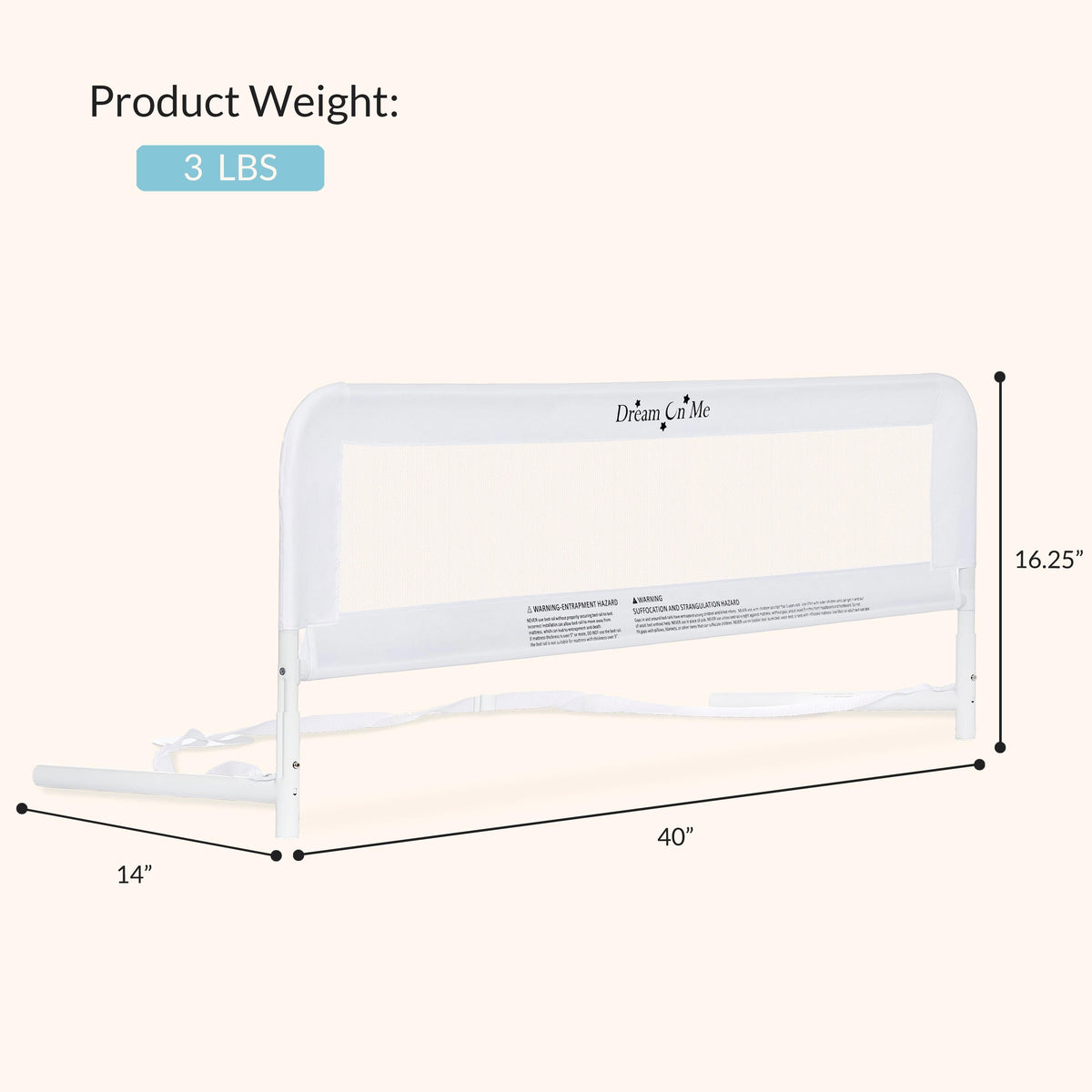 Dream On Me Adjustable Mesh Bed Rail