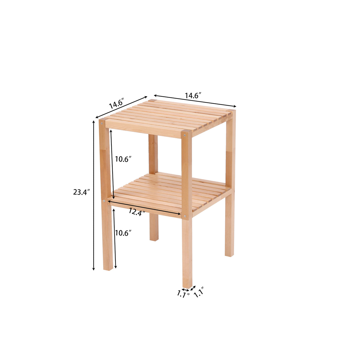 2-Tier Birch Bathroom Shelf, Multifunctional Storage Rack