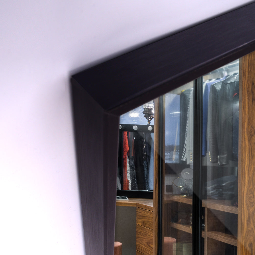 36x24 inch Modern Black Bathroom Mirror with Aluminum Frame
