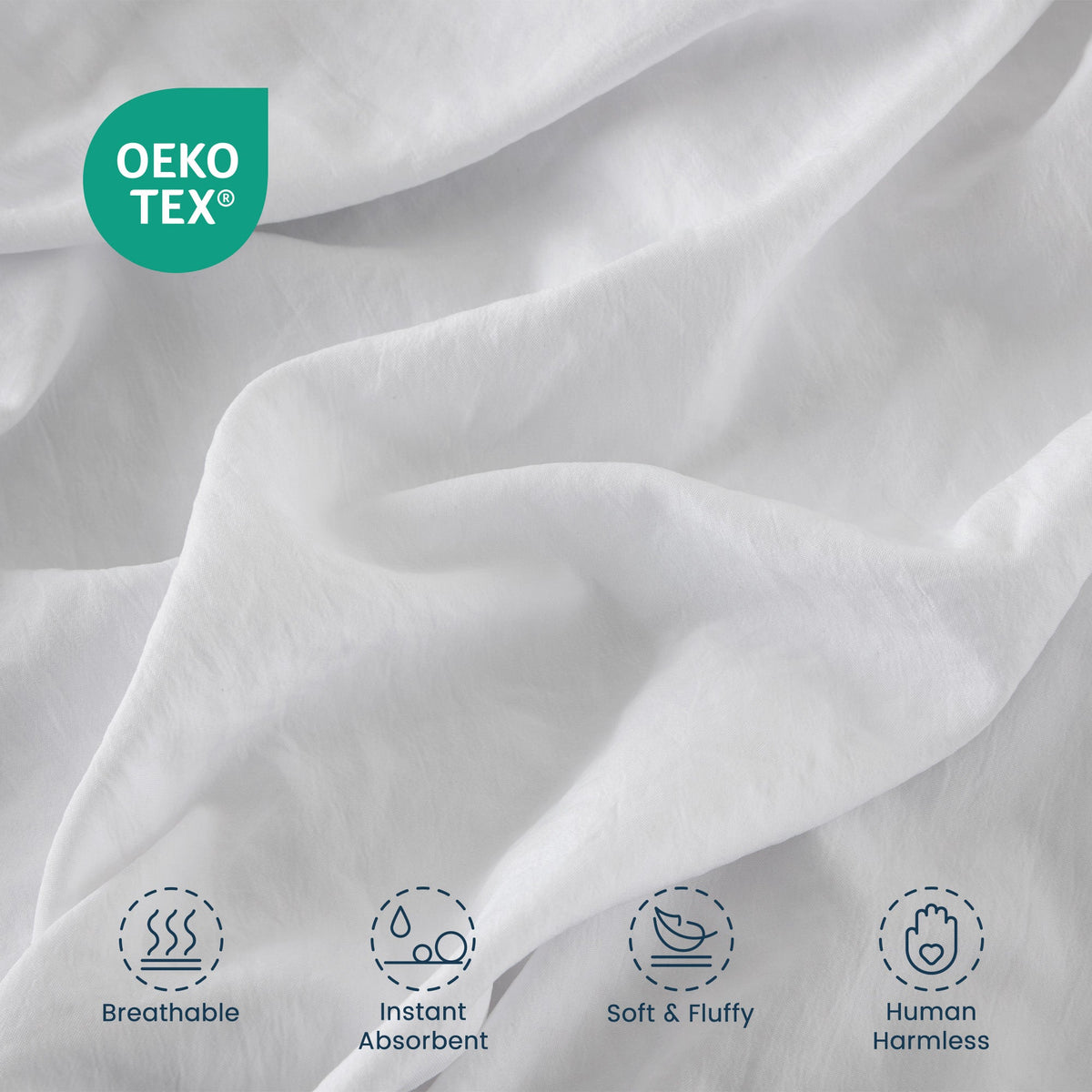 Stone Washed Duvet Cover Set - White