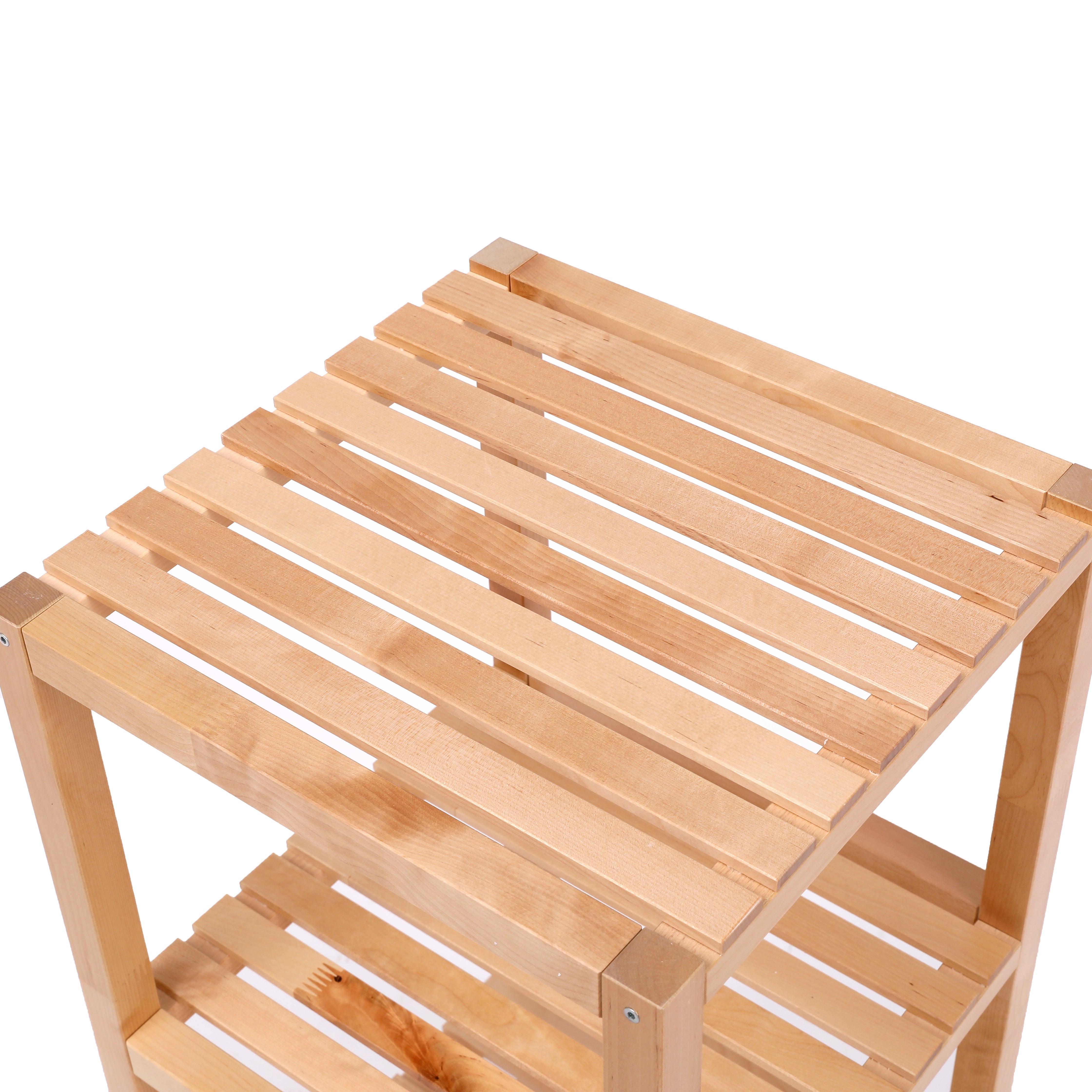 3-Tier Birch Bathroom Shelf, Multifunctional Storage Rack