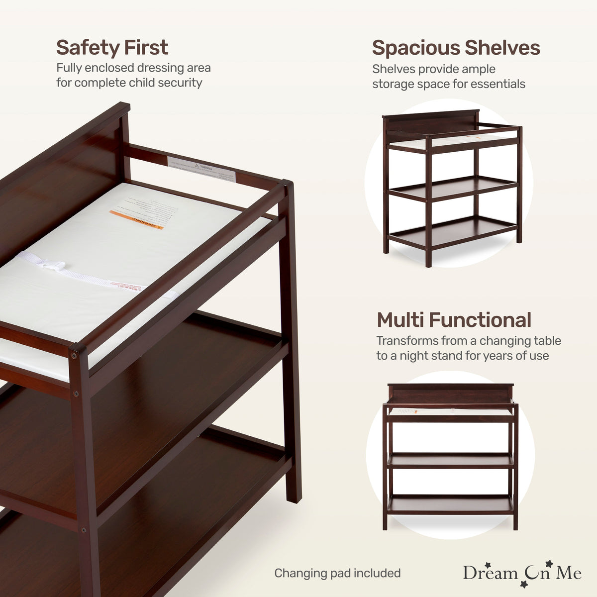 Dream On Me Jax Universal Changing table