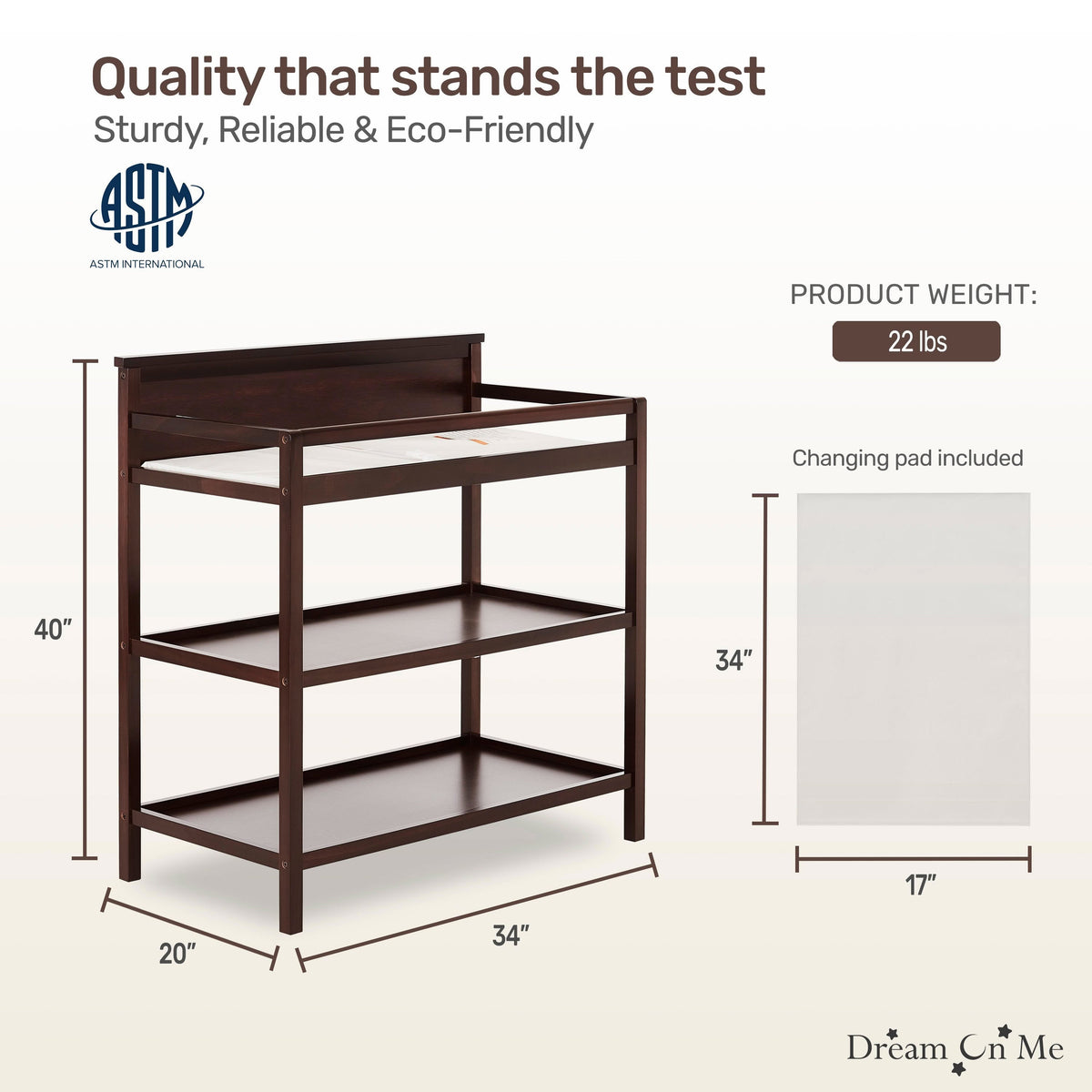 Dream On Me Jax Universal Changing table