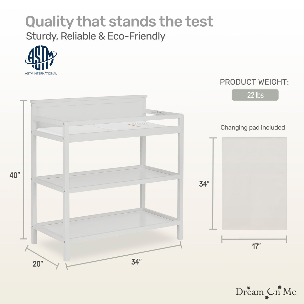 Dream On Me Jax Universal Changing table