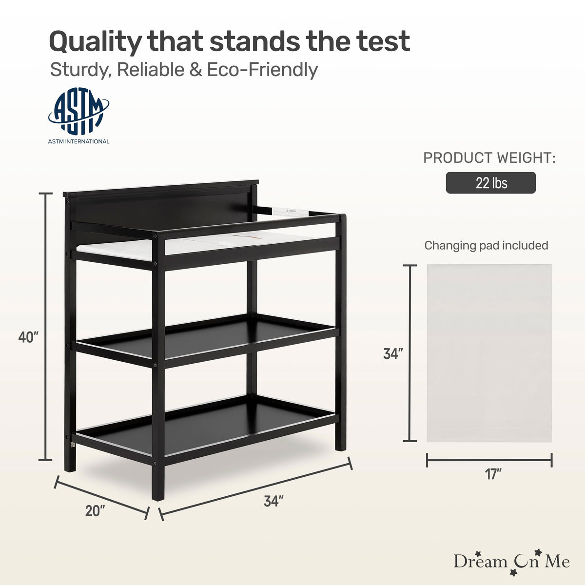 Dream On Me Jax Universal Changing table