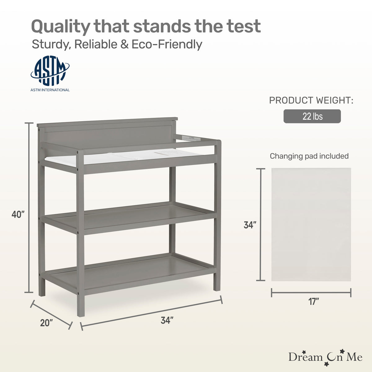 Dream On Me Jax Universal Changing table