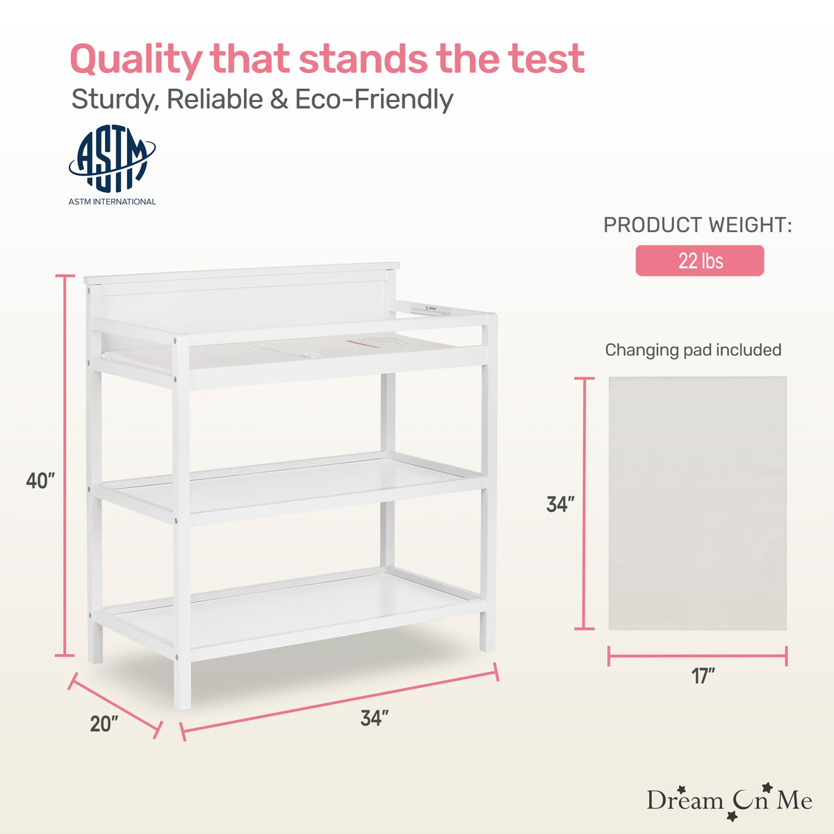 Dream On Me Jax Universal Changing table
